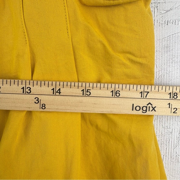 Sadie & Love Yellow Belted Button-Front Women's Midi Skirt W/ Pockets Sz Small - Picture 6 of 8